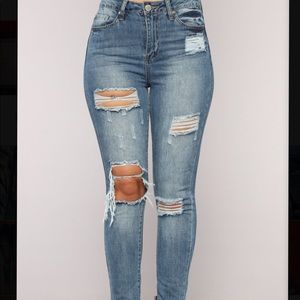 Boyfriend Jeans - Medium Blue Wash